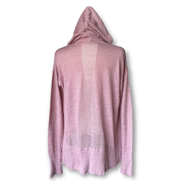 Lululemon NWOT Calm and Collected Wrap Linen Hooded Cardigan Sweater Pink S 4 6 - Picture 9 of 11